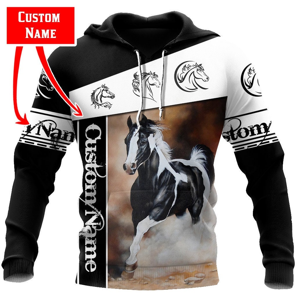 Personalized Unisex Horse Lover Hoodies Novelty Pullover Sweatshirt with Front Pocket Gifts for Men and Women image 2