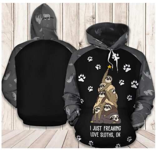 Freaking Love Sloth Hoodie - Cute Animal Pullover for Sloth Lovers image 0