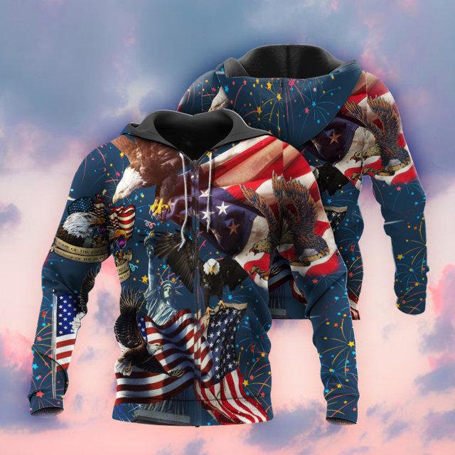 American Eagle Victory Hoodie Eagle Sweatshirt USA Flag Pullover Eagle Lover Gift image 1