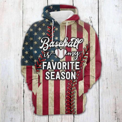 Unisex Novelty Baseball Hoodie American Flag Sweatshirt Baseball Lover Gift USA Pride Apparel image 1