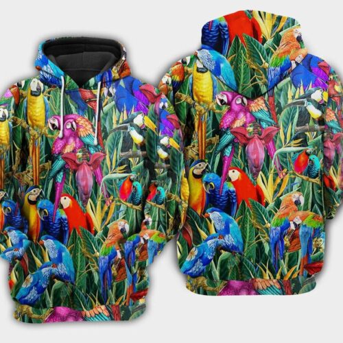 Unisex Tropical Parrot Lover Sweatshirt Hoodie Animal Pullover Gift image 0