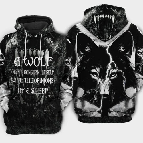 Unisex Wolf Hoodie Opinions Of A Sheep Sweatshirt Animal Pullover for Men & Women image 0