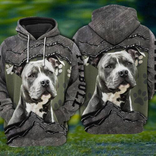 Pitbull Dog Lover Hoodie Sweatshirt Pitbull Pullover Dog Owner Gift Cozy Pitbull Zip Hoodie image 1