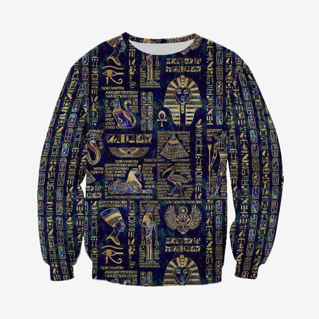 Unisex Egyptian Hieroglyphs Hoodie | Egypt Deities Sweatshirt | Egyptian Gift Pullover image 2