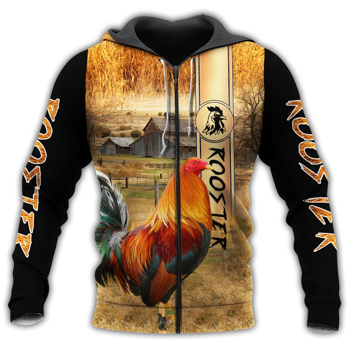 Unisex Chicken Rooster Hoodie Farm Animal Sweatshirt image 2