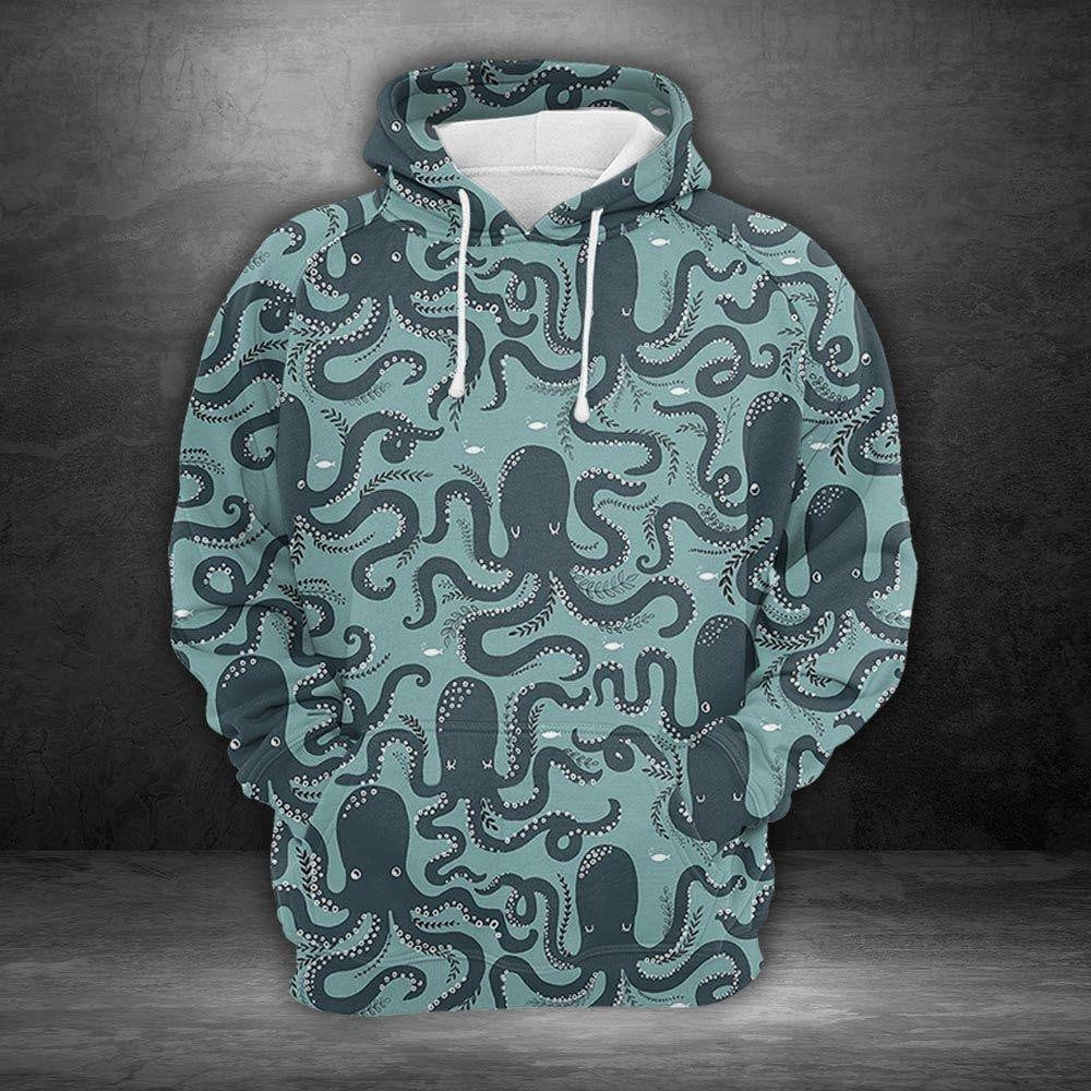 Unisex Octopus Hoodie Animal Lover Pullover Sweatshirt image 2