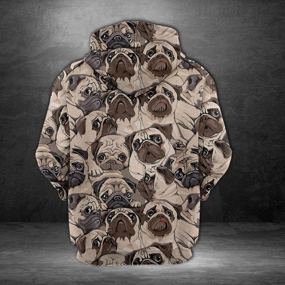 Unisex Pug Lover Hoodie Cute Pugs Sweatshirt Dog Lover Gift Pug Sweatshirt image 2