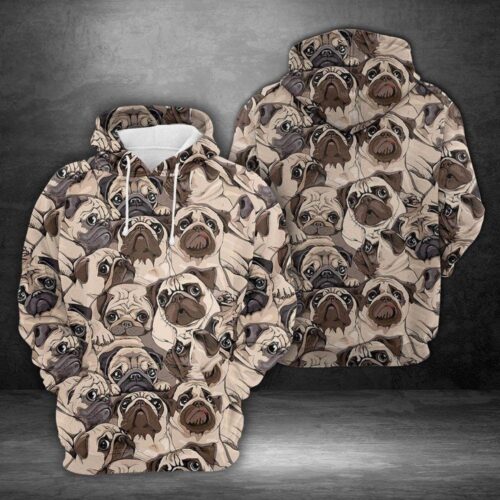 Unisex Pug Lover Hoodie Cute Pugs Sweatshirt Dog Lover Gift Pug Sweatshirt image 0