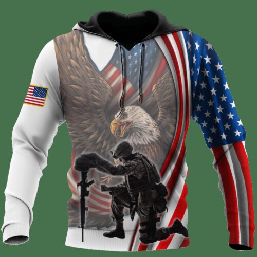 US Army Sweatshirt Hoodie American Military Zip Hoodie Patriotic US Army Gift image 1