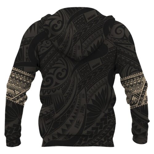 Polynesian Tattoo Style Hoodie Gold Polynesian Sweatshirt image 1