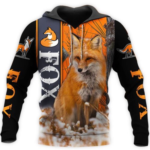 Unisex Fox Hunter Hoodie Sweatshirt Fox Animal Pullover Hunter Themed Apparel image 0