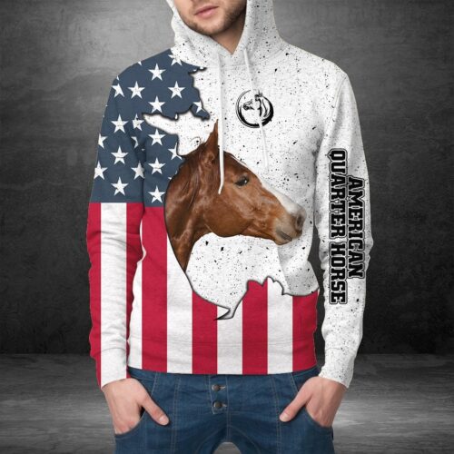 Unisex American Flag Horse Hoodie Sweatshirt Patriotic Horse Shirt American Flag Gift image 1