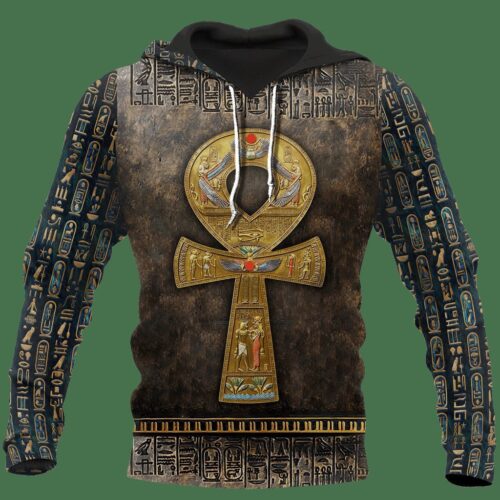 Unisex Ancient Egypt Ankh Hoodie Cross Ankh Sweatshirt Egyptian Pullover for Men & Women image 0