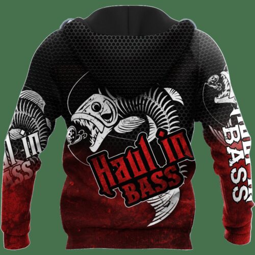 Bass Fishing Red Reaper Hoodie Fisherman Sweatshirt Pullover Fishing Apparel image 1