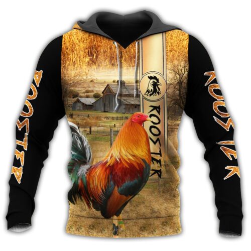 Unisex Chicken Rooster Hoodie Farm Animal Sweatshirt image 1