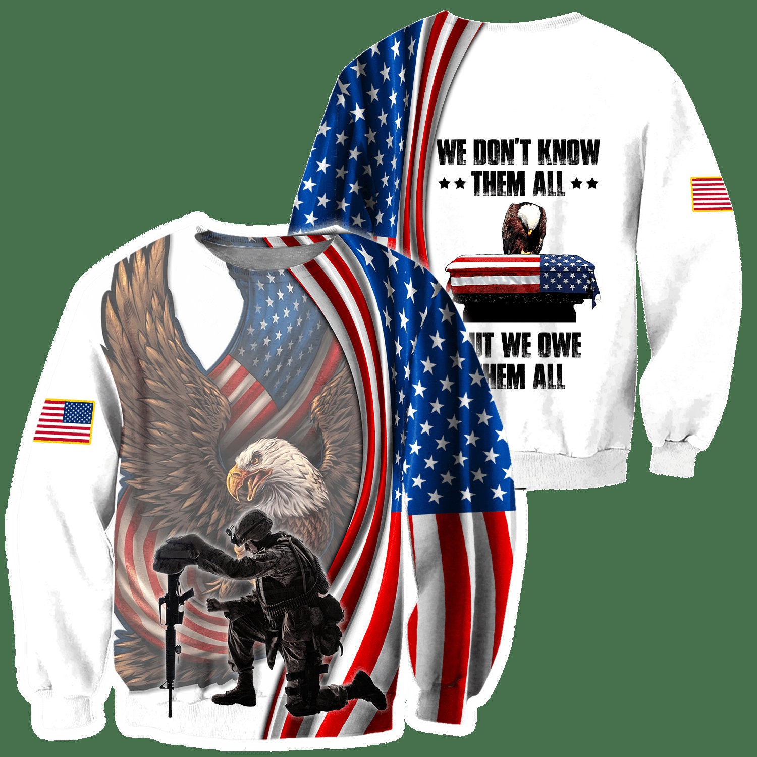 US Army Sweatshirt Hoodie American Military Zip Hoodie Patriotic US Army Gift image 3