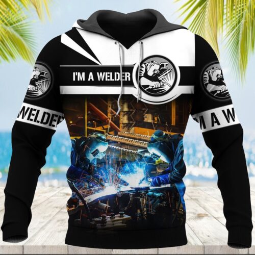 Welder Yelling Hoodie Welder Lover Sweatshirt Welder Pullover Welder Gift Idea image 1