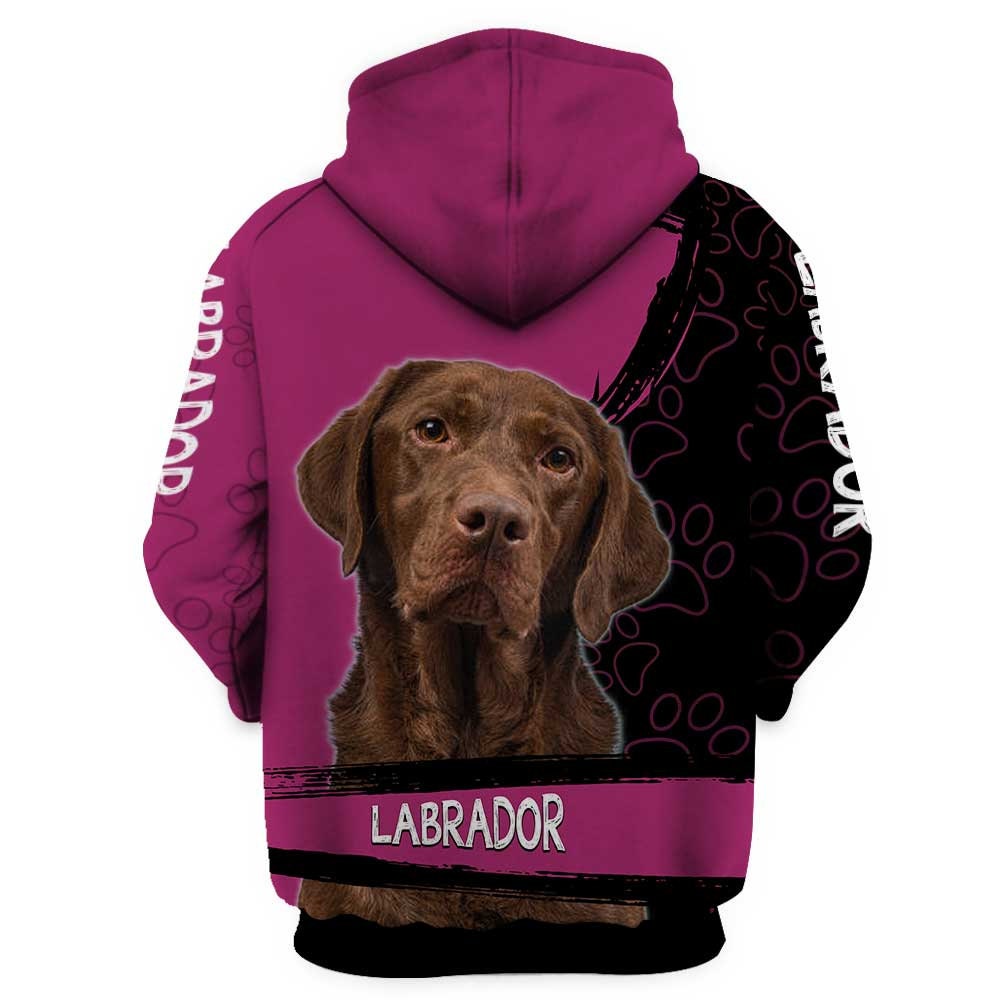 Unisex Pink Labrador Dog Hoodie Chocolate Labrador Pullover Sweatshirt for Dog Lovers image 1