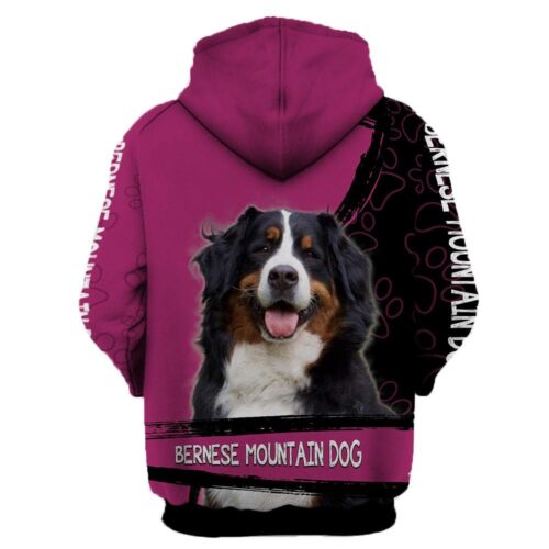 Unisex Pink Bernese Mountain Dog Hoodie image 1