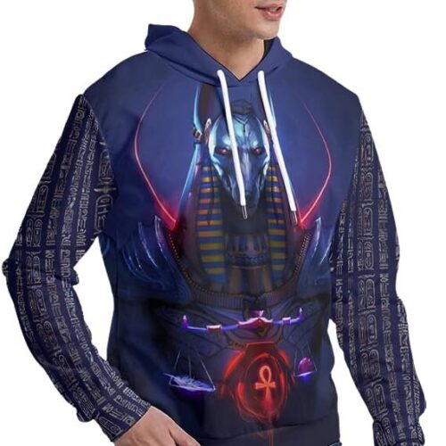 Anubis Blue Hoodie Anubis Sweatshirt Father's Day Clothing image 1