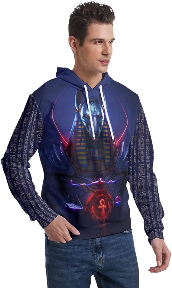 Anubis Blue Hoodie Anubis Sweatshirt Father's Day Clothing image 1