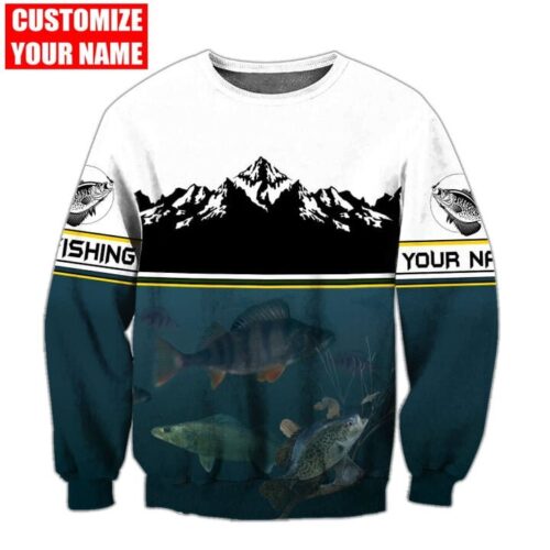 Custom Ice Fishing Pullover Hoodie Personalized Fishing Lover Sweatshirt for Men and Women image 0