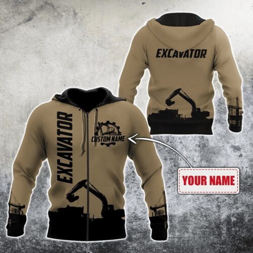 Personalized Excavator Hoodie for Excavator Lovers - Father's Day Gift for Him image 1