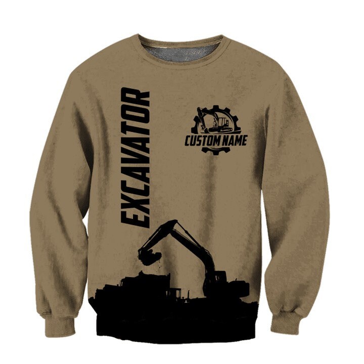 Personalized Excavator Hoodie for Excavator Lovers - Father's Day Gift for Him image 2