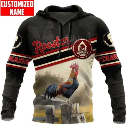 Personalized Rooster Sweatshirt Hoodie Custom Chicken Farm Animal Hoodie Rooster Lover Gift image 1