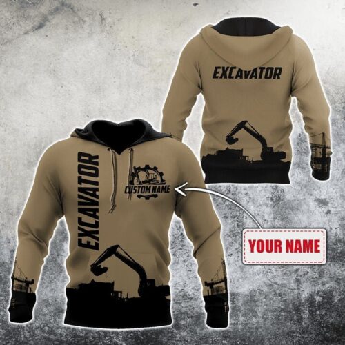 Personalized Excavator Hoodie for Excavator Lovers - Father's Day Gift for Him image 0