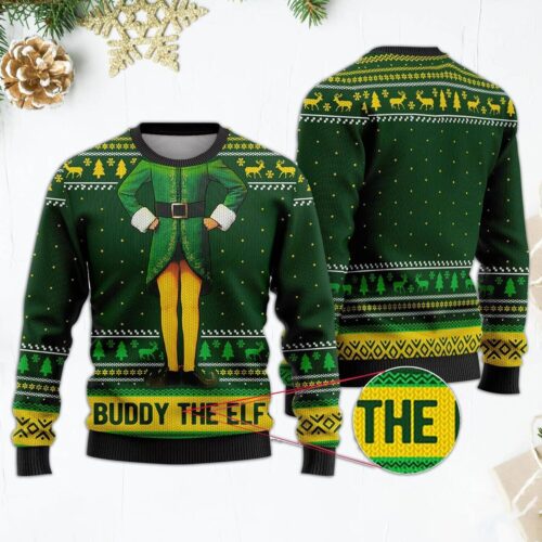 Elf Movie Christmas Sweater Buddy Hobbs Sweatshirt Holiday Party Apparel Xmas Sweater image 0