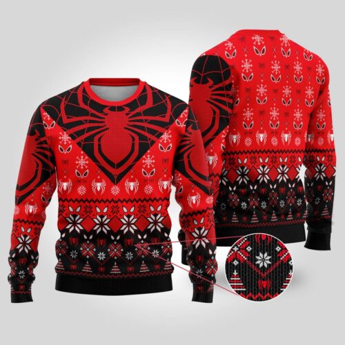 Scarlet Spider Christmas Sweater Spider-Man Across the Spider-Verse Sweatshirt Superhero Holiday Shirt image 0