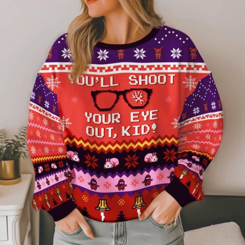 Ralphie Parker Ugly Christmas Sweater Sweatshirt Christmas Story Movie Holiday Party Outfit image 1