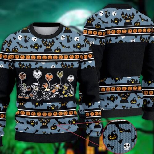 Mickey and Friends Halloween Sweater Mickey Minnie Ugly Sweater Halloween Party Shirt image 0