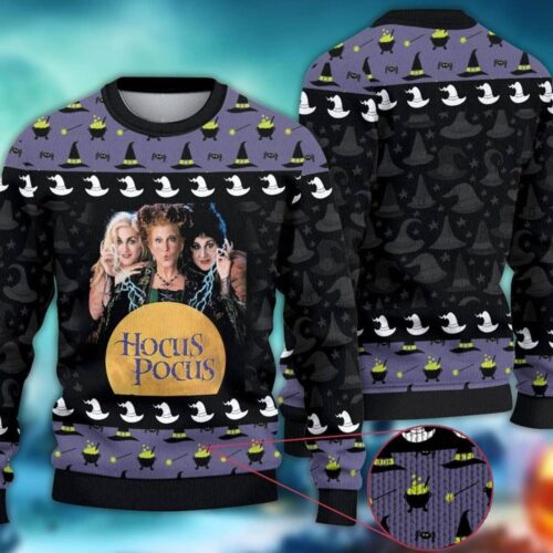 Hocus Pocus Sanderson Sisters Christmas Sweater Witch Halloween Party Shirt image 0