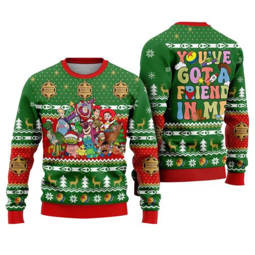 Toy Story Christmas Sweater You've Got A Friend In Me Woody Buzz Lightyear Xmas Sweatshirt image 1