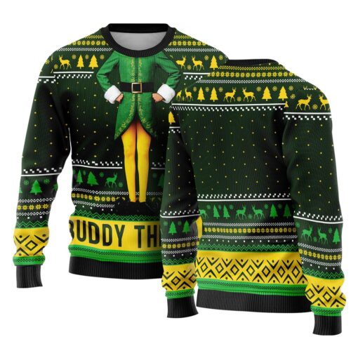 Elf Movie Christmas Sweater Buddy Hobbs Sweatshirt Christmas Party Apparel image 0