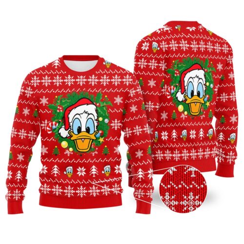 Donald Duck and Daisy Duck Christmas Sweatshirt Magic Kingdom Holiday Sweater Ugly Xmas Pullover image 0