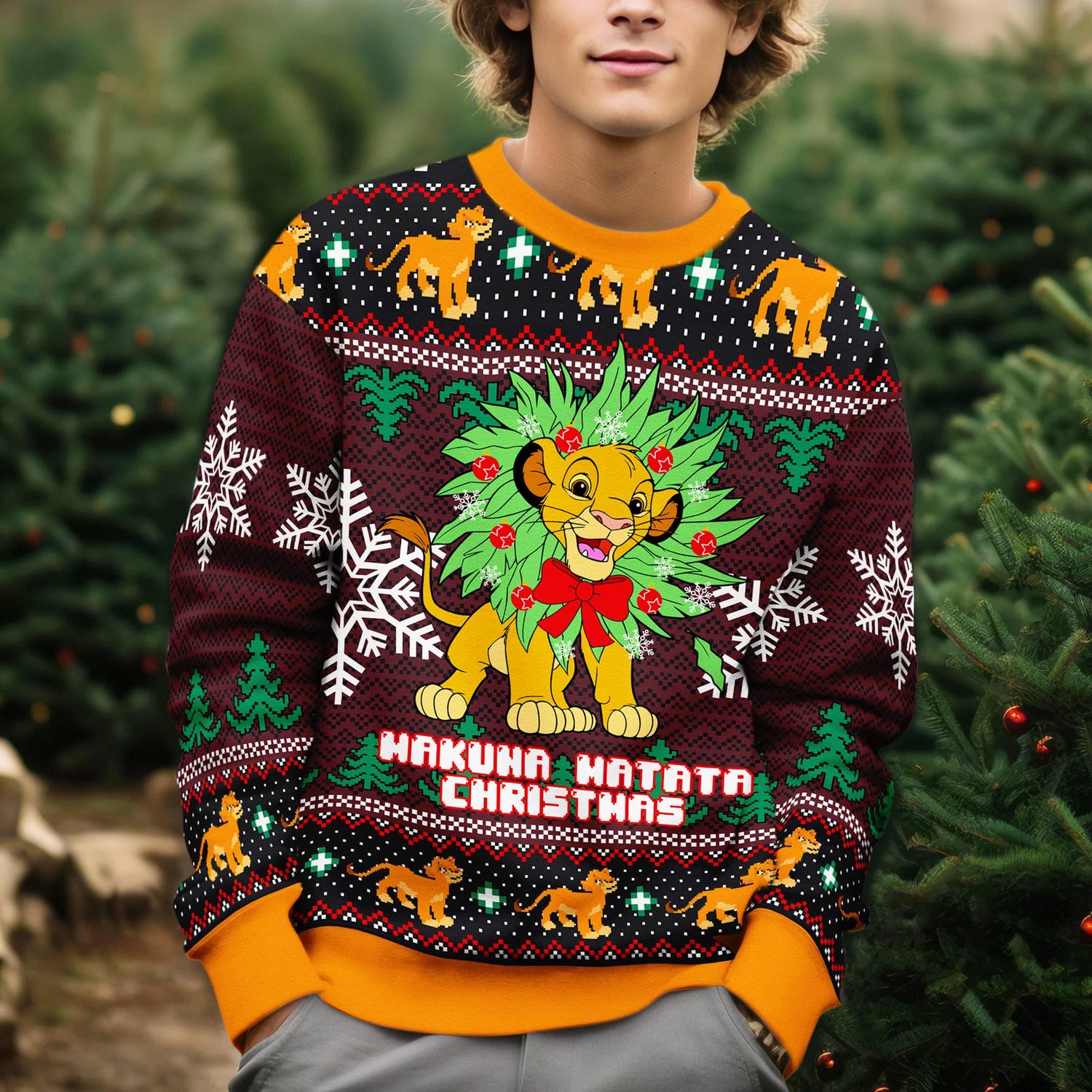 Simba Lion King Christmas Sweater Hakuna Matata Ugly Sweatshirt Disney Holiday Gift Idea image 4