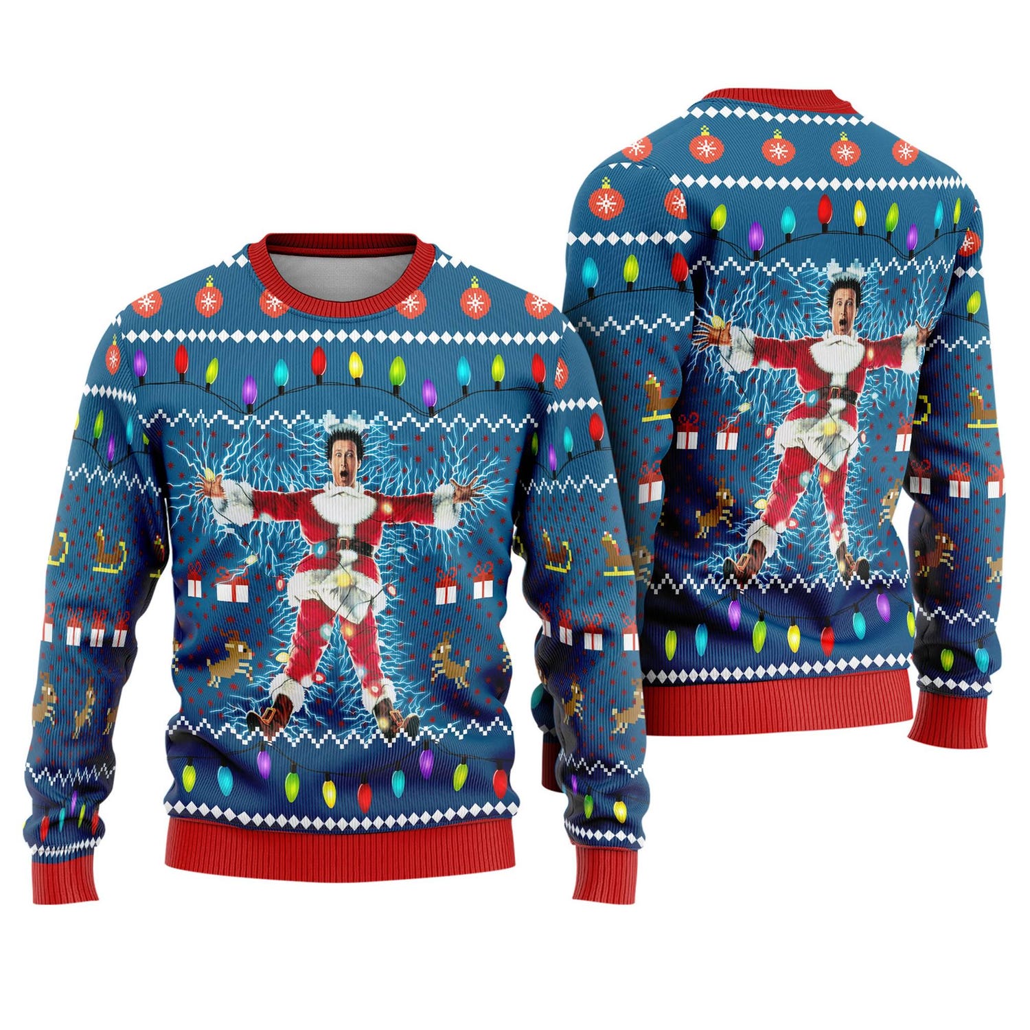 National Lampoon's Christmas Vacation Sweatshirt Clark Griswold Cousin Eddie Sweater image 1