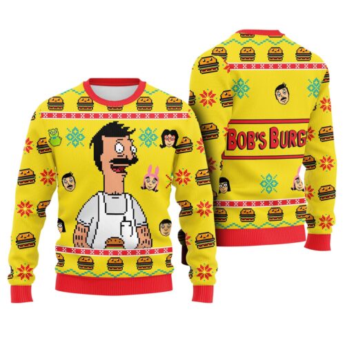 Bob's Burgers Ugly Christmas Sweater Bob Belcher Holiday Shirt Funny Xmas Sweater image 0