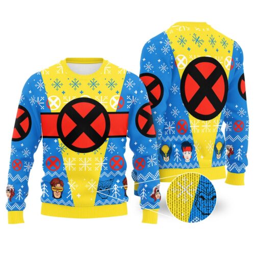 X-Men Christmas Sweatshirt Professor X Wolverine Cyclops Holiday Sweater Marvel Superhero Xmas Apparel image 0