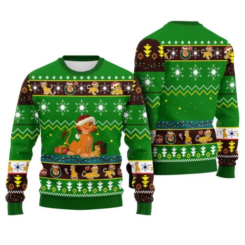 Lion King Christmas Sweater Simba Sweatshirt Ugly Xmas Animal Kingdom Movie Sweater image 0