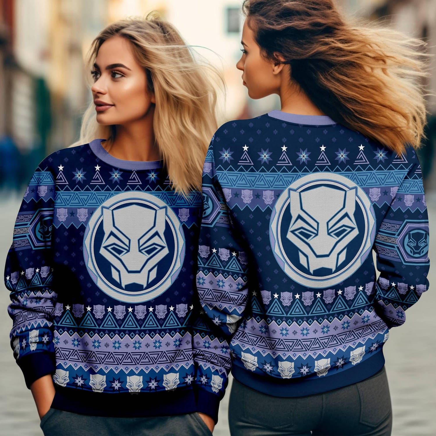 Black Panther Ugly Christmas Sweatshirt Wakanda Forever Marvel Avengers Xmas Sweater image 4