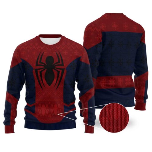 Spider Man Ugly Christmas Sweatshirt Superhero Holiday Sweater Peter Parker Avengers Apparel image 0