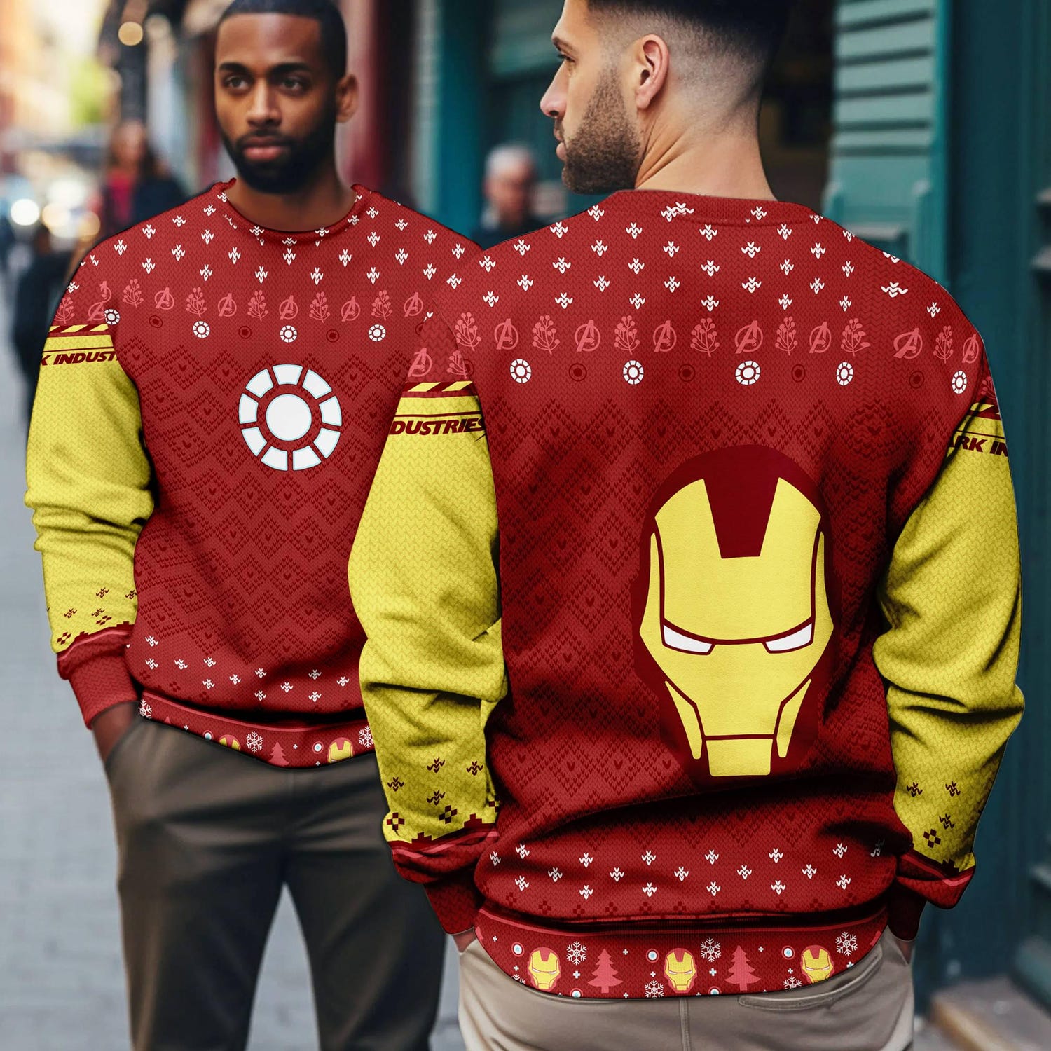 Tony Stark Iron Man Ugly Christmas Sweater Avengers Xmas Sweatshirt Marvel Superhero image 1