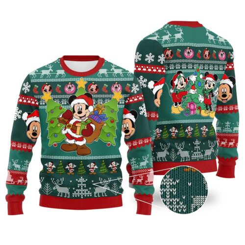 Mickey Santa Claus Ugly Christmas Sweater Mickey Mouse and Friends Holiday Sweatshirt image 0