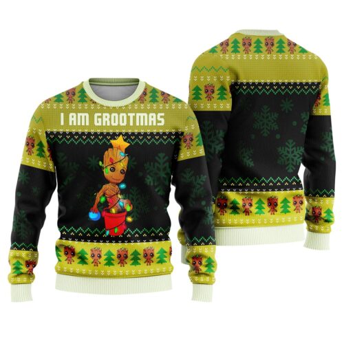 Guardians of the Galaxy Groot Ugly Christmas Sweater Superhero Avengers Xmas Sweatshirt image 0