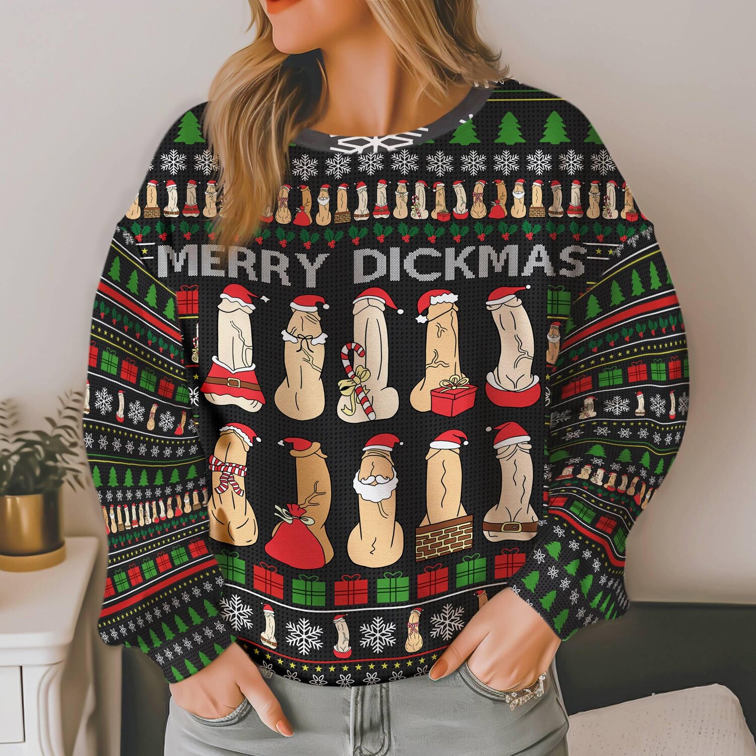 Funny Ugly Christmas Sweatshirt Holiday Novelty Sweater Festive Winter Apparel image 1