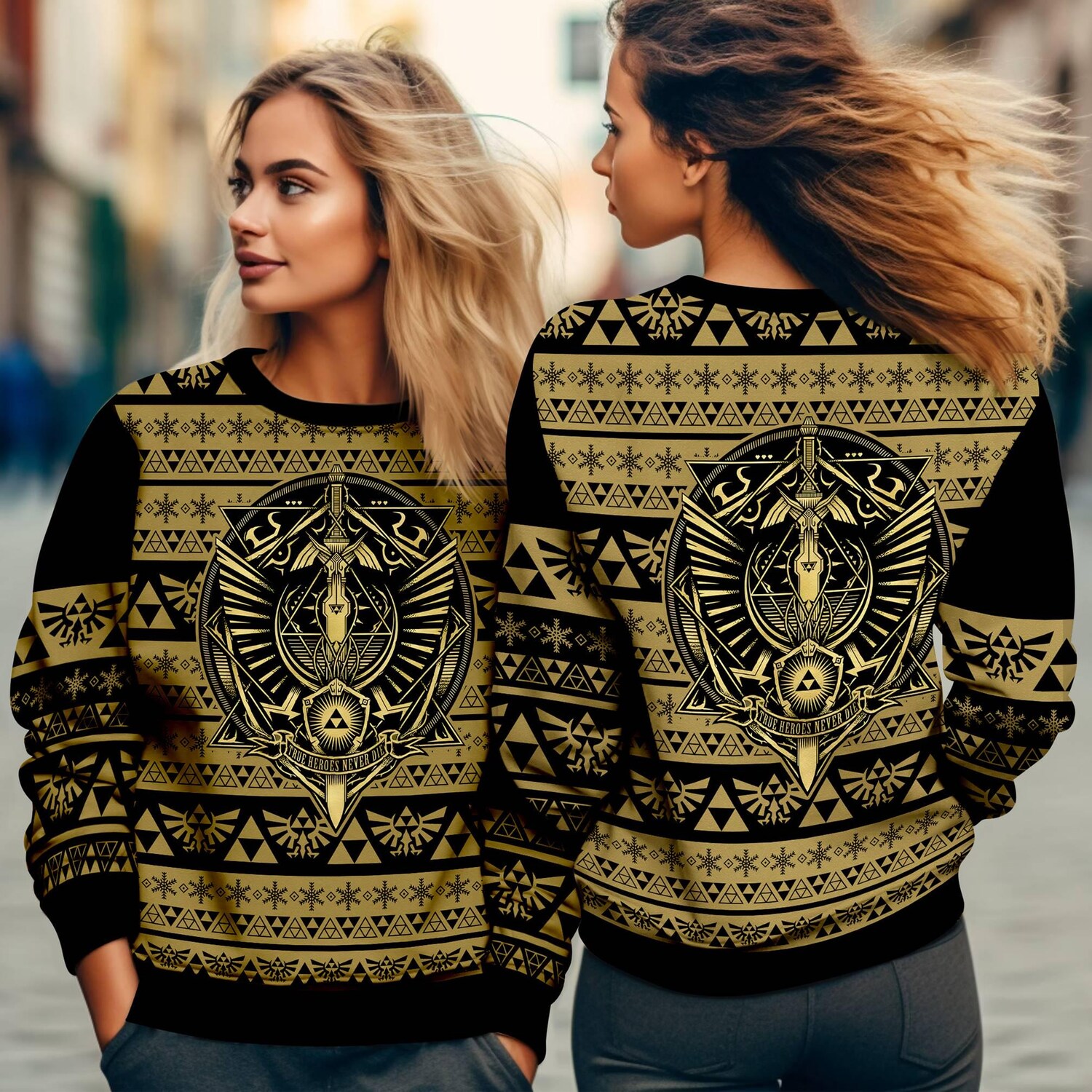 Legend of Zelda Ugly Christmas Sweater Breath of the Wild Xmas Sweatshirt Zelda Gift image 2